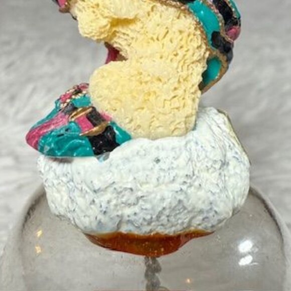 Vintage Mother and Cub Bear L-O-V-E Letter Block Glass Bell Figurine - Picture 9 of 10